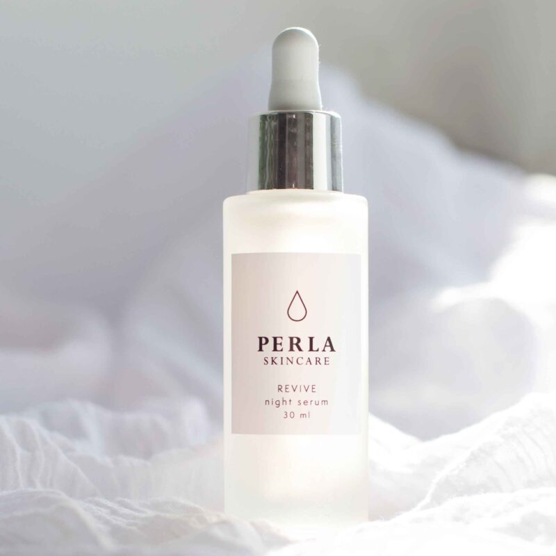 Perla Skincare anti-ageing Revive night serum for a smoother, firmer, more even skin.